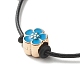Bracelet cordon réglable perles émail acrylique fleur pour adolescente femmes BJEW-JB07047-6