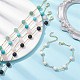 Bracelet chaîne à maillons en perles rondes mélangées naturelles et synthétiques BJEW-JB09970-2