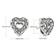 Alloy Heart Slide Charms with Grade A Rhinestones ALRI-R034-06-4