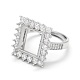 925 Sterling Silver Rhinestone Claw Finger Ring Components STER-E061-36P-2
