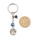 Porte-clés perles de pierres précieuses naturelles KEYC-JKC00306-3