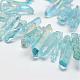 Electroplated Natural Quartz Crystal Beads Strands G-P267-02A-2