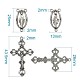Rosary Cross and Center Sets for Rosary Bead Necklace Making TIBEP-TA0002-14AS-2