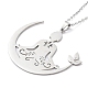 201 Stainless Steel Yoga Human Pendant Necklace with Cable Chains NJEW-Q317-09P-3