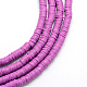 Flat Round Eco-Friendly Handmade Polymer Clay Bead Spacers X-CLAY-R067-4.0mm-05-1