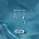 Модные серьги-подвески со стеклянной каплей EJEW-JE00529-4