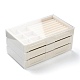 Cajas de joyería rectangulares de terciopelo y madera VBOX-P001-A02-3