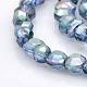 Half Rainbow Plated Glass Faceted Flat Round Beads Strands EGLA-A033-6mm-HR01-1