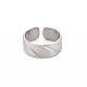 304 anello per polsino aperto testurizzato in acciaio inossidabile per donna RJEW-S405-165P-1