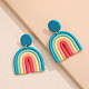 Polymer Clay Arch Dangle Stud Earrings for Women VALE-PW0001-048K-1