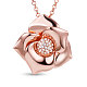 SHEGRACE Elegant Fashion Flower Real 18K Gold Plated Tin Alloy Pendant Necklaces JN193A-1