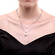 925 стерлингового серебра ожерелья многоуровневые NJEW-BB18740-7