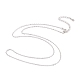 Collar de cadena tipo cable plano de plata de primera ley con baño de rodio NJEW-A011-01C-P-2