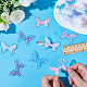 GORGECRAFT 40PCS 5 Colors PVC Butterfly Ornament Butterfly Wings Fabric Embossed Glitter Applique with Star Sequins Plastic DIY Sewing Craft Decoration for Christmas Suitcases Jeans Shoes FIND-GF0005-41-3