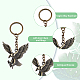 DICOSMETIC 10Pcs Antique Bronze Eagle Key Ring Flying Eagle Keychain Scout Leader Keychain Alloy Keyrings in Retro Style Bag Ornament Keychains Gift Scoutmaster Gift for Men KEYC-DC0001-09-4