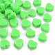 手作り樹脂粘土ビーズ  ハート  春の緑  8~9x9~10x3~5mm  穴：1.2mm CLAY-N011-009F-1
