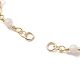Realizzazione di braccialetti a catena a maglie con perline fatti a mano in ottone e morganite naturale AJEW-JB01150-39-2
