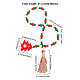 Рождественская тема деревянная подвеска из бисера украшает HJEW-WH0042-09-2