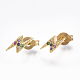 Brass Micro Pave Cubic Zirconia Flash Stud Earrings EJEW-S201-46-2