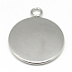 304 Stainless Steel Pendant Cabochon Settings STAS-T008-130-3