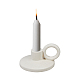 SUPERFINDINGS Porcelain Candle Holder Round Candlestick Base with Handle White Candle Holder Decorative Candle Display Stand AJEW-WH0415-63-1