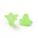 Smerigliato perline fiore acrilico trasparente verde X-PLF018-05-5
