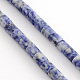 Brins de perles de jaspe de tache bleue naturelle G-R187-06-1