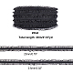 プリーツチンロン弾性繊維コード  衣類用アクセサリー  ブラック  20mm  約10.94ヤード（10m）/カード OCOR-WH0074-62-2