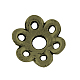 6-Petal Antique Bronze Tibetan Style Alloy Hollow Flower Bead Caps X-TIBE-S221-AB-NR-2