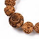 Bracelet extensible en perles de rudraksha naturelles BJEW-N029-001-4