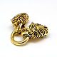 Tibetan Style Alloy Animal Tiger Head Spring Gate Rings PALLOY-A063-03-2