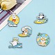 5Pcs 5 Style Animal Alloy Enamel Brooches for Backpack Clothes JEWB-SZ0001-39-3