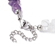 Bracelets de cheville en perles de pierres précieuses naturelles chakra pour femmes AJEW-AN00556-3