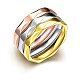 Titanio acciaio 316l anelli alla moda sfaccettate dita sfaccettate per le donne RJEW-BB07062-9-1