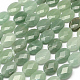 Ограненные овальные натуральный зеленый авантюрин бисер пряди G-R303-09-1
