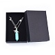 Colliers à pendentif balle turquoise synthétique NJEW-JN02414-06-6