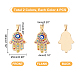DICOSMETIC 8pcs 2 Colors 38mm 304 Stainless Steel Hamsa Hand Pendants with Evil Eye Hand of Fatima Charms Third Eye Pendants with Colorful Rhinestone for Jeweilry Making STAS-DC0002-68-3