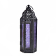 Linterna de vela de ramadán de hierro chapado en negro de electroforesis retro RAMA-PW0001-24A-1
