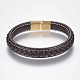 Braided Leather Cord Bracelets BJEW-H561-02G-1