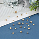 SUPERFINDINGS 140Pcs 5 Styles Brass Beads Round Spacer Beads Circle Spacer Loose Beads Long-Lasting Plated Real 24K Gold Plated Textured Beads for Jewelry Making KK-FH0003-14-3