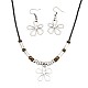 Комплекты из сплава серег и ожерелий с подвесками в виде цветов FS-WG061B5-02-1
