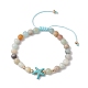 Браслеты из плетеных бусин с натуральным цветком амазонита BJEW-JB10692-03-1
