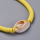 Eco-Friendly Handmade Polymer Clay Heishi Beads Kids Braided Bracelets BJEW-JB04317-02-3