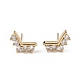 Clear Cubic Zirconia Crown Stud Earrings EJEW-L234-077G-1