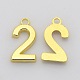 Rack Plated Zinc Alloy Number Charms PALLOY-A062-2G-NR-1