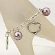 Charm pulseras de perlas de cristal para el día de san valentín. BJEW-JB00657-10-2
