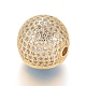 Laiton micro pavé de perles de zircone cubique claires ZIRC-L085-63G-3