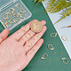 Beebeecraft 1 Box 20Pcs Leverback Earring Findings 24K Gold Plated Clasp Earring Hooks 15.6x10mm Ear Wire Clip Earring Connector with 20Pcs Open Jump Rings for Jewelry Making DIY-BBC0001-02G-3