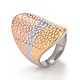 Chapado en iones (ip) 304 anillo de dedo grueso de acero inoxidable para mujer RJEW-B040-06-1