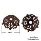 Red Copper Plated Brass Flower Bead Caps X-KK-P8631-R-FF-1